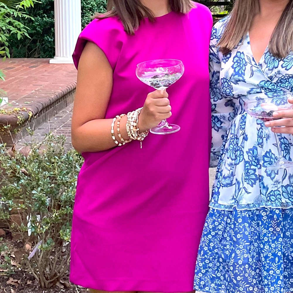Zara Magenta Dress with shoulder pads